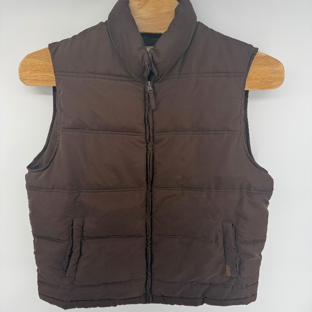 Field & Stream Mens XL Brown Quilted Puffer Vest BCFVT0507 Fall 2014 Mock Neck